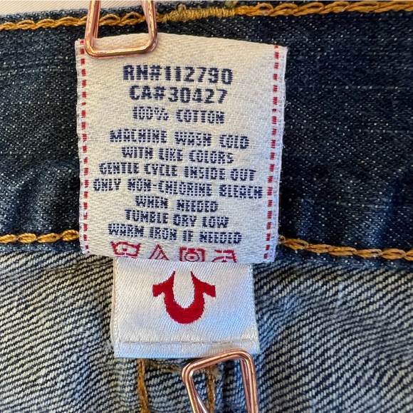 AUTHENTIC True Religion Denim Y2K Bootcut Logo USA Made Jeans Size 33 x 33 EUC - Picture 12 of 16